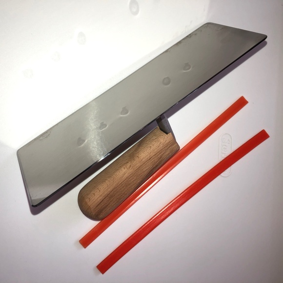 VENETIAN PLASTERING TROWEL Trapezoid Stainless Steel Round Edge Wood Handle Tool - Picture 11 of 11